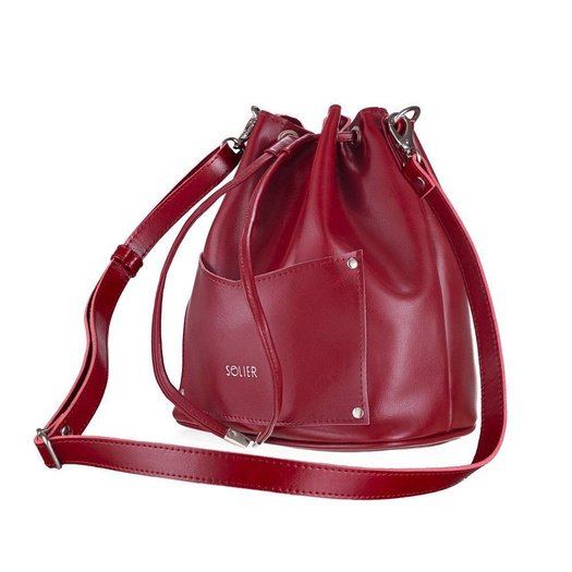 Genuine leather woman's crossbody Lauren FL17 burgundy