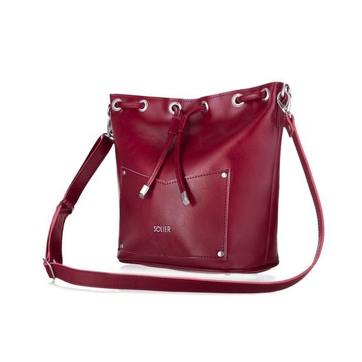 Genuine leather woman's crossbody Lauren FL17 burgundy