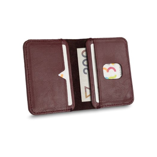 Slim leather men's wallet SOLIER SW11 SLIM maroon