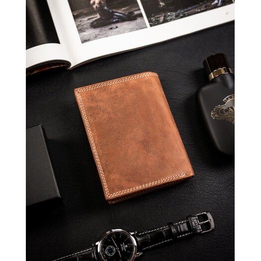 Leather wallet RFID ALWAYS WILD N4-CHM-SKULL