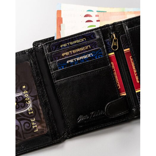 Leather wallet RFID PETERSON PTN 405-BO