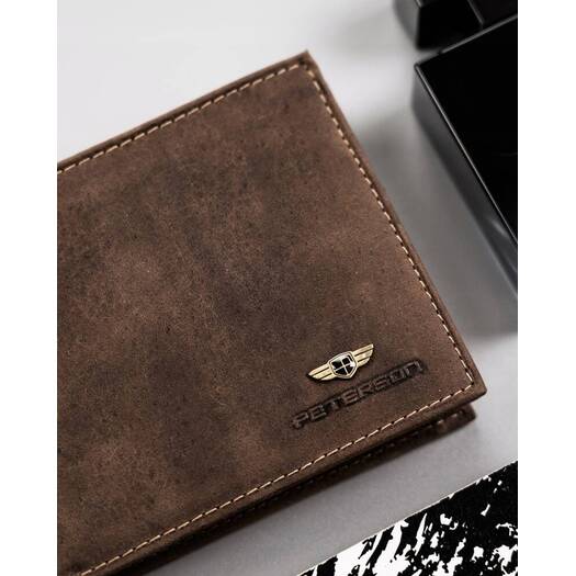 Leather wallet RFID PETERSON PTN 304 2-1-4