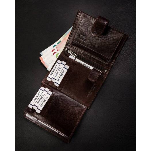 Leather wallet RFID ROVICKY N62L-RPVT-BL