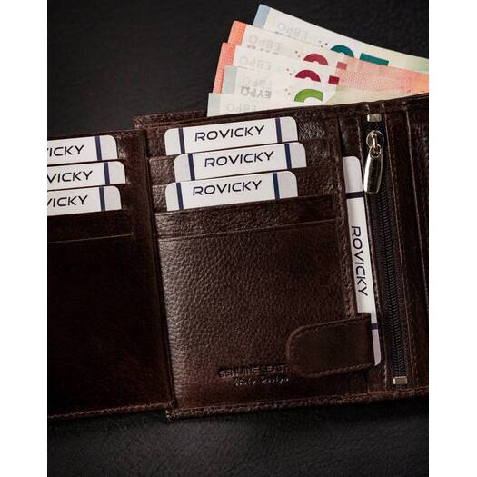 Leather wallet RFID ROVICKY N62L-RPVT-BL