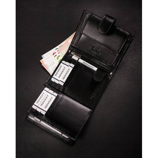 Leather wallet RFID ROVICKY N4L-RPVT-BL