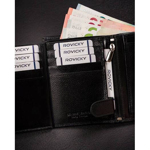 Leather wallet RFID ROVICKY N4L-RPVT-BL