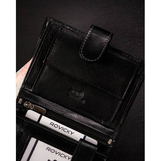 Leather wallet RFID ROVICKY N4L-RPVT-BL