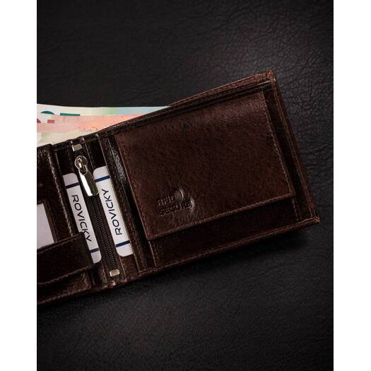 Leather wallet RFID ROVICKY N61L-RPVT-BL