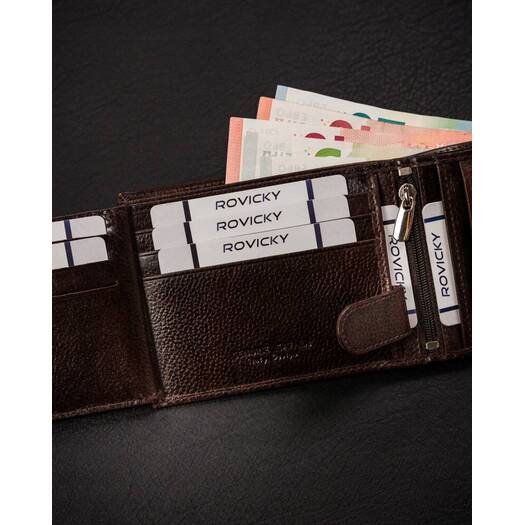 Leather wallet RFID ROVICKY N61L-RPVT-BL