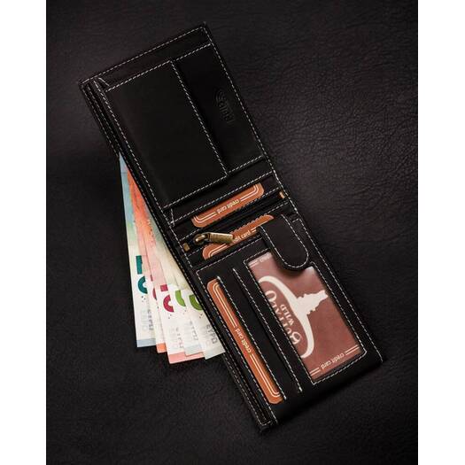 Leather wallet RFID BUFFALO WILD MR-02-BAW-BL