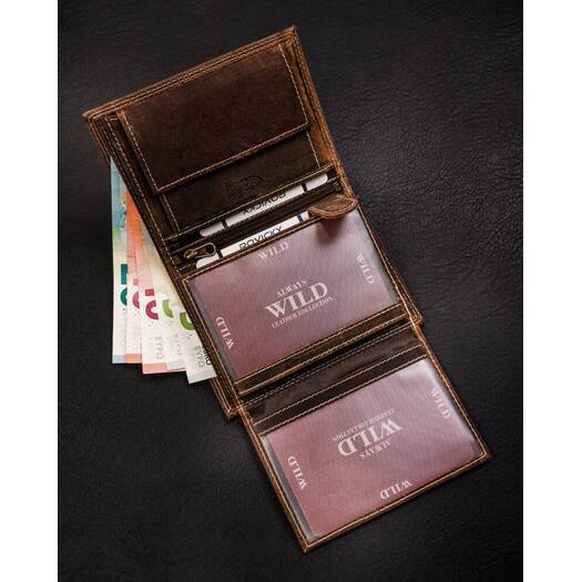 Leather wallet RFID ALWAYS WILD N4-CHM-BL