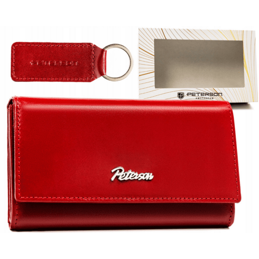 Leather wallet & key ring gift set PETERSON PTN SET-D-68-KCS