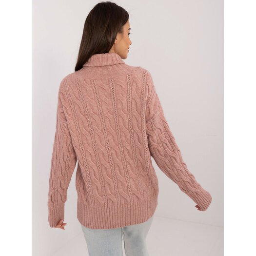 Sweter-AT-SW-23445.00-ciemny różowy