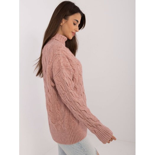 Sweter-AT-SW-23445.00-ciemny różowy