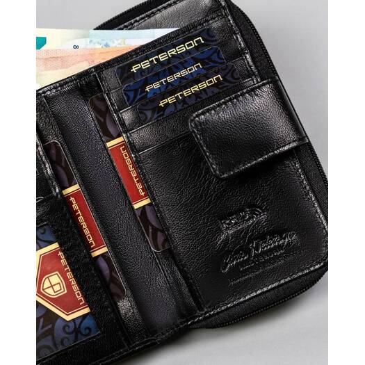 Leather wallet RFID PETERSON PTN RD-48-GCL