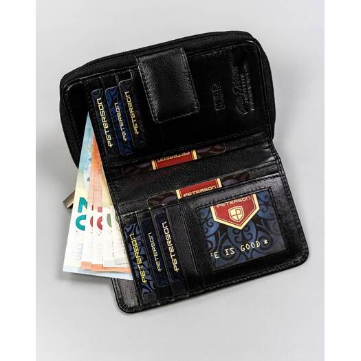 Leather wallet RFID PETERSON PTN RD-48-GCL