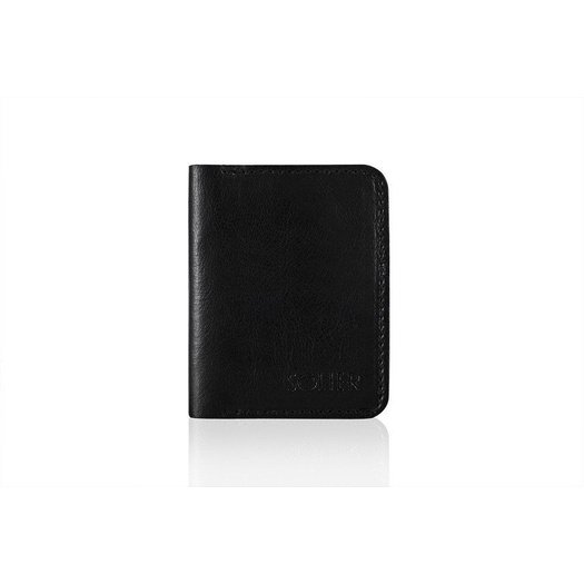 Slim leather men's wallet SOLIER SW11 SLIM BLACK