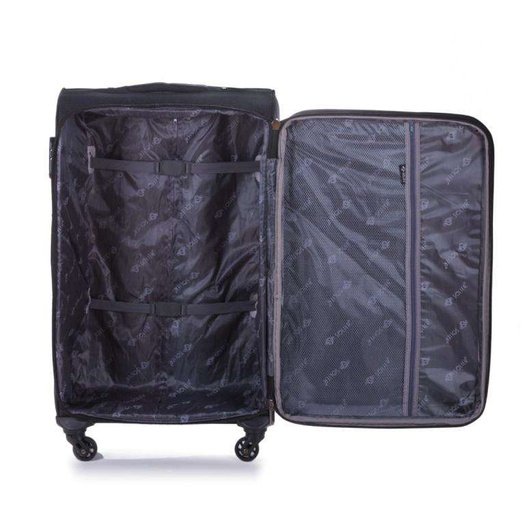 Large soft luggage L Solier STL1316 navy-brown