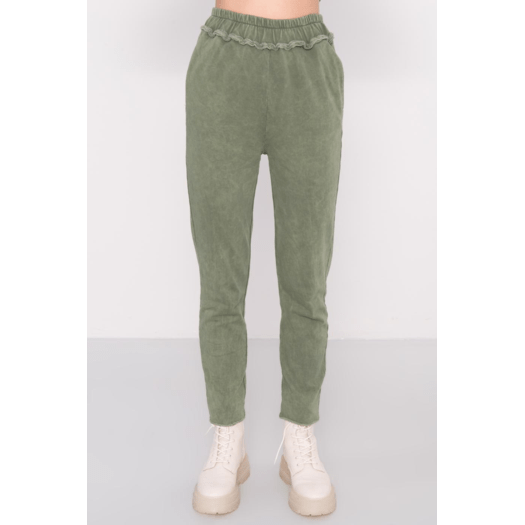 Spodnie dresowe-15891-khaki