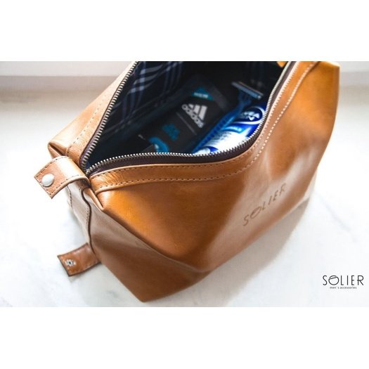 Elegant leather men's beauty bag SOLIER PERTH