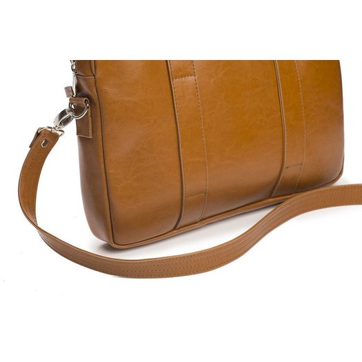 Cognac leather shoulder laptop bag SL20 EDYNBURG