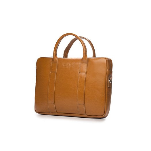 Cognac leather shoulder laptop bag SL20 EDYNBURG