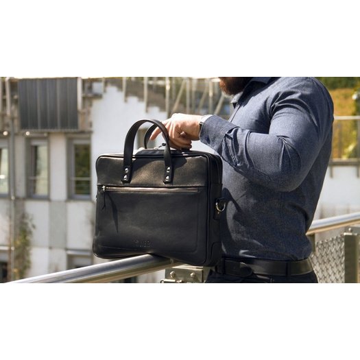 GENUINE LEATHER SHOULDER BAG SL04 WATERFORD BLACK