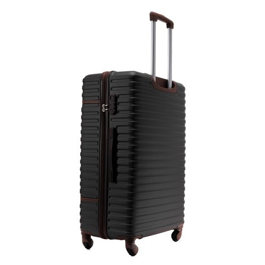 Solier Hartschalen Koffer Trolley 4 Rollen Reisekoffer Teleskopgriff und Kombinationsschloss ABS STL946 (Rosa Gold, L)