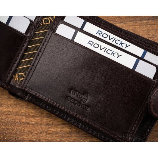 Leather wallet RFID ROVICKY CPR-022-BAR