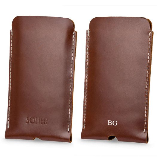 Leather case for IPhone 13/14 Solier SA57 brown