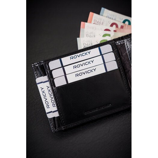 Leather wallet RFID ROVICKY RV-7870-BCA