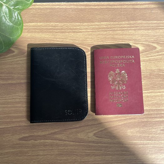 Brown leather wallet / passport holder SOLIER SW07