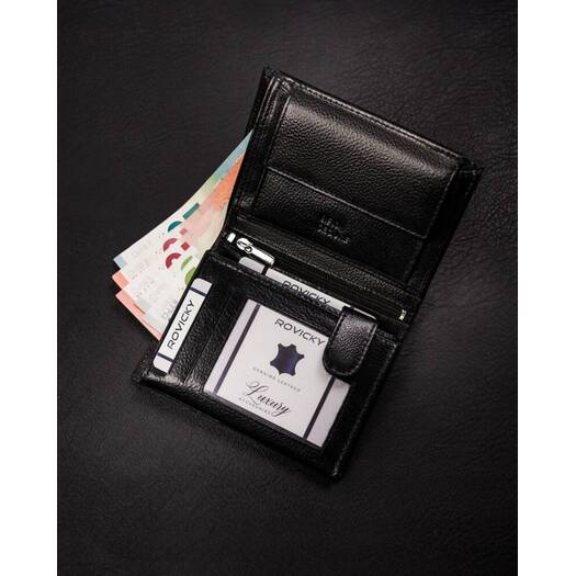 Leather wallet RFID ROVICKY N4-RPVT-BL