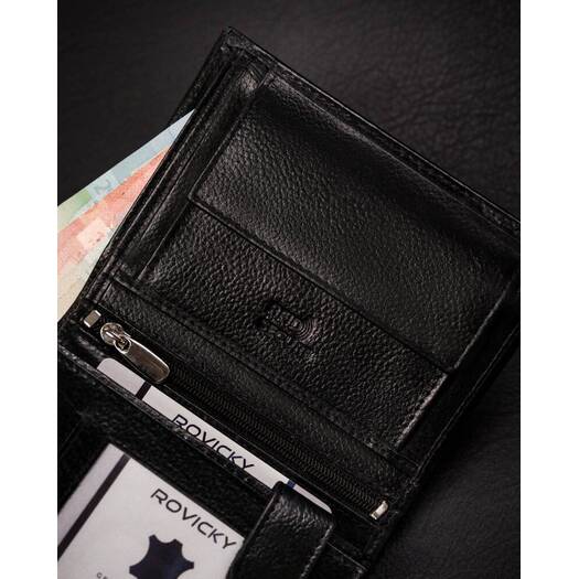 Leather wallet RFID ROVICKY N4-RPVT-BL