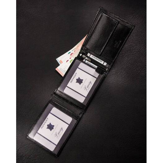 Leather wallet RFID ROVICKY N992-RPVT-BL