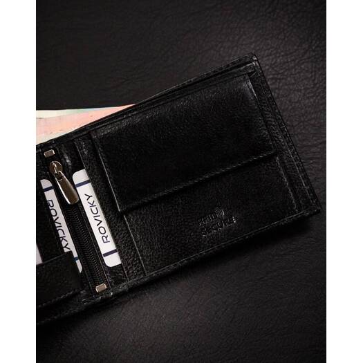 Leather wallet RFID ROVICKY N992-RPVT-BL