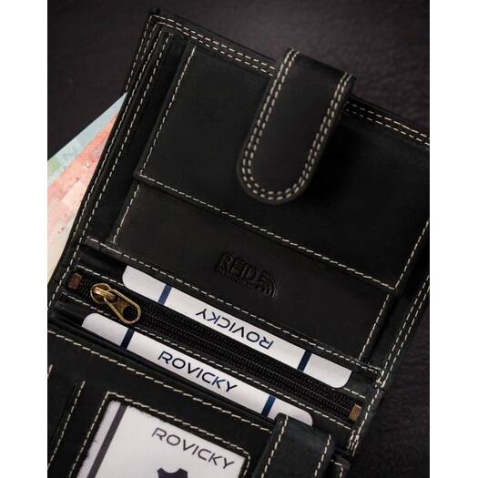 Leather wallet RFID ALWAYS WILD N4L-CHM-BL