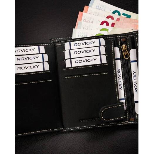 Leather wallet RFID ALWAYS WILD N4L-CHM-BL