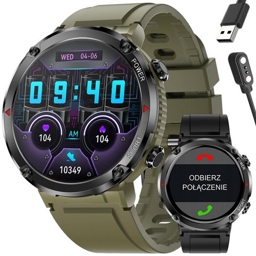 SMARTWATCH MĘSKI GRAVITY GT21-7 - BLUETOOTH CALL, DODATKOWY PASEK (sg025g)