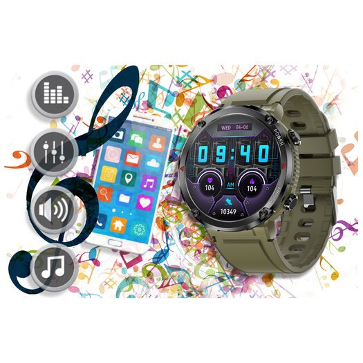 SMARTWATCH MĘSKI GRAVITY GT21-7 - BLUETOOTH CALL, DODATKOWY PASEK (sg025g)