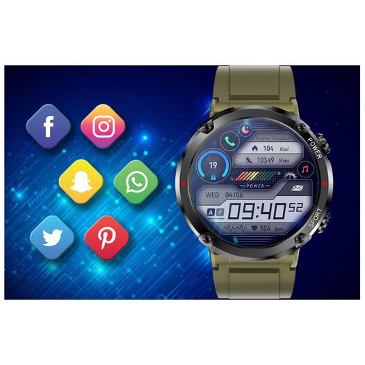 SMARTWATCH MĘSKI GRAVITY GT21-7 - BLUETOOTH CALL, DODATKOWY PASEK (sg025g)