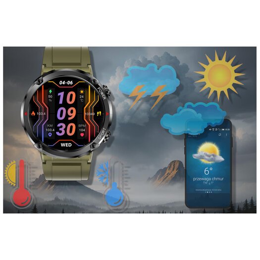 SMARTWATCH MĘSKI GRAVITY GT21-7 - BLUETOOTH CALL, DODATKOWY PASEK (sg025g)