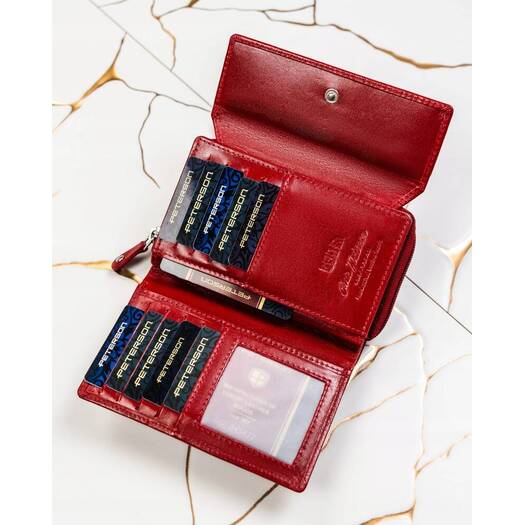 Leather wallet & key ring gift set PETERSON PTN SET-D-69-KCS