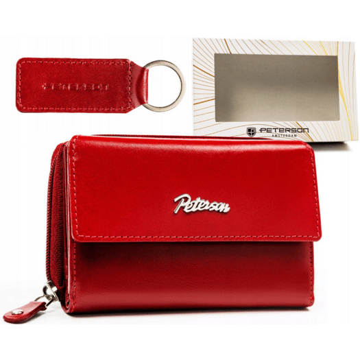 Leather wallet & key ring gift set PETERSON PTN SET-D-69-KCS