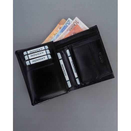 Leather wallet RFID RONALDO RM-06-BCF-BP