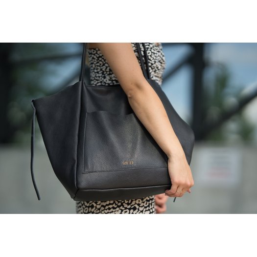 Genuine leather woman s laptop bag FL15 Positano dark grey