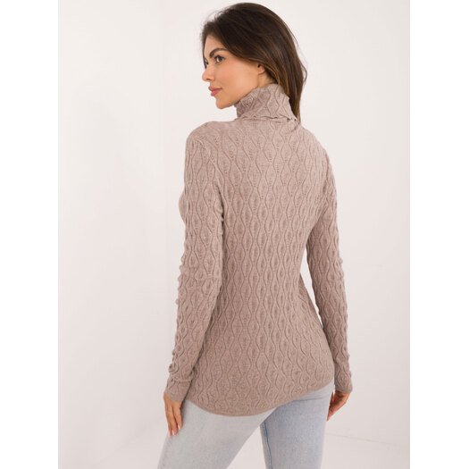 Sweter-AT-SW-2334-2.61-ciemny bezowy