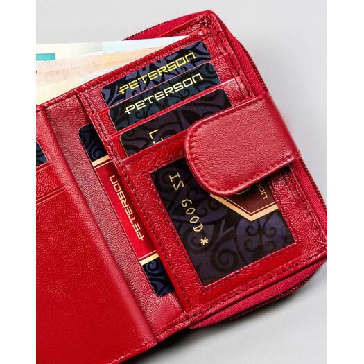 Leather wallet RFID PETERSON PTN RD-41-GCL