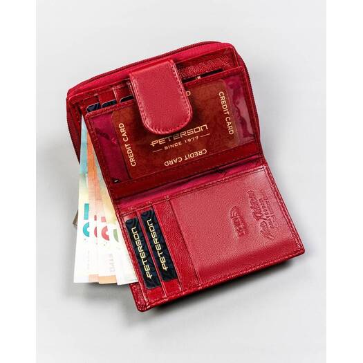 Leather wallet RFID PETERSON PTN RD-41-GCL