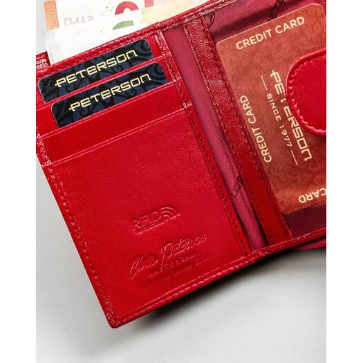 Leather wallet RFID PETERSON PTN RD-41-GCL